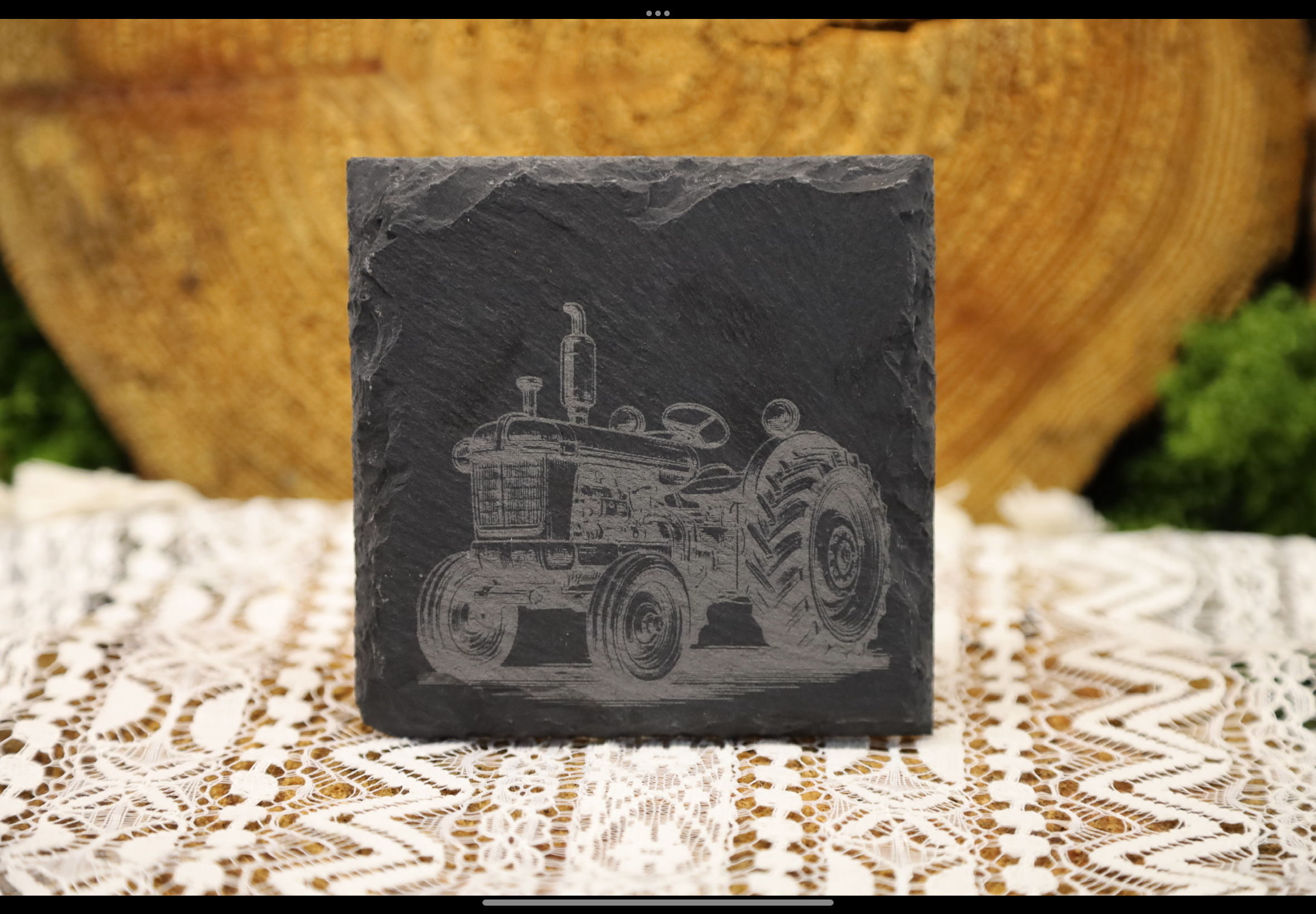 Vintage Tractor Slate Coaster