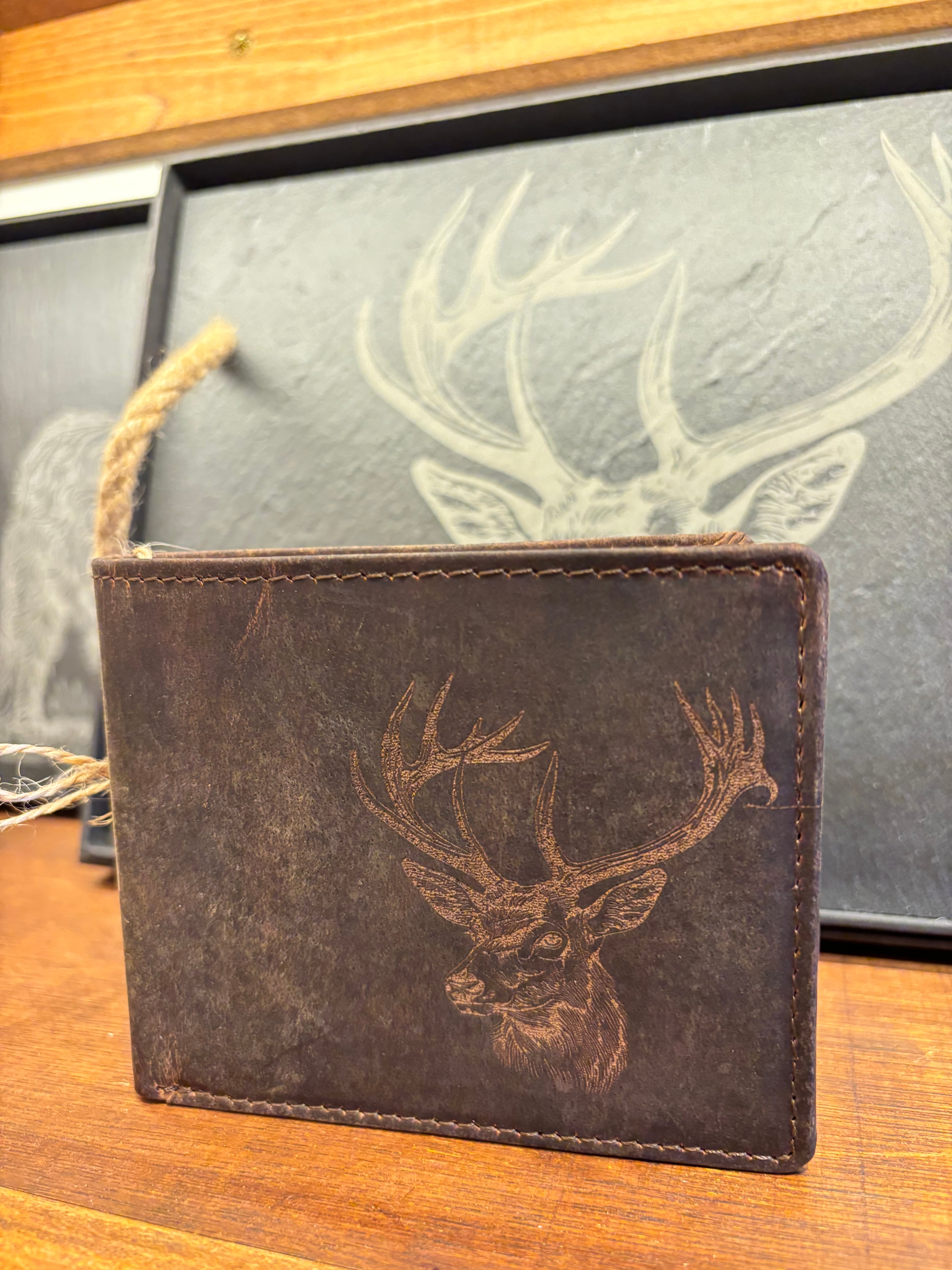 Leather Wallet- Stag