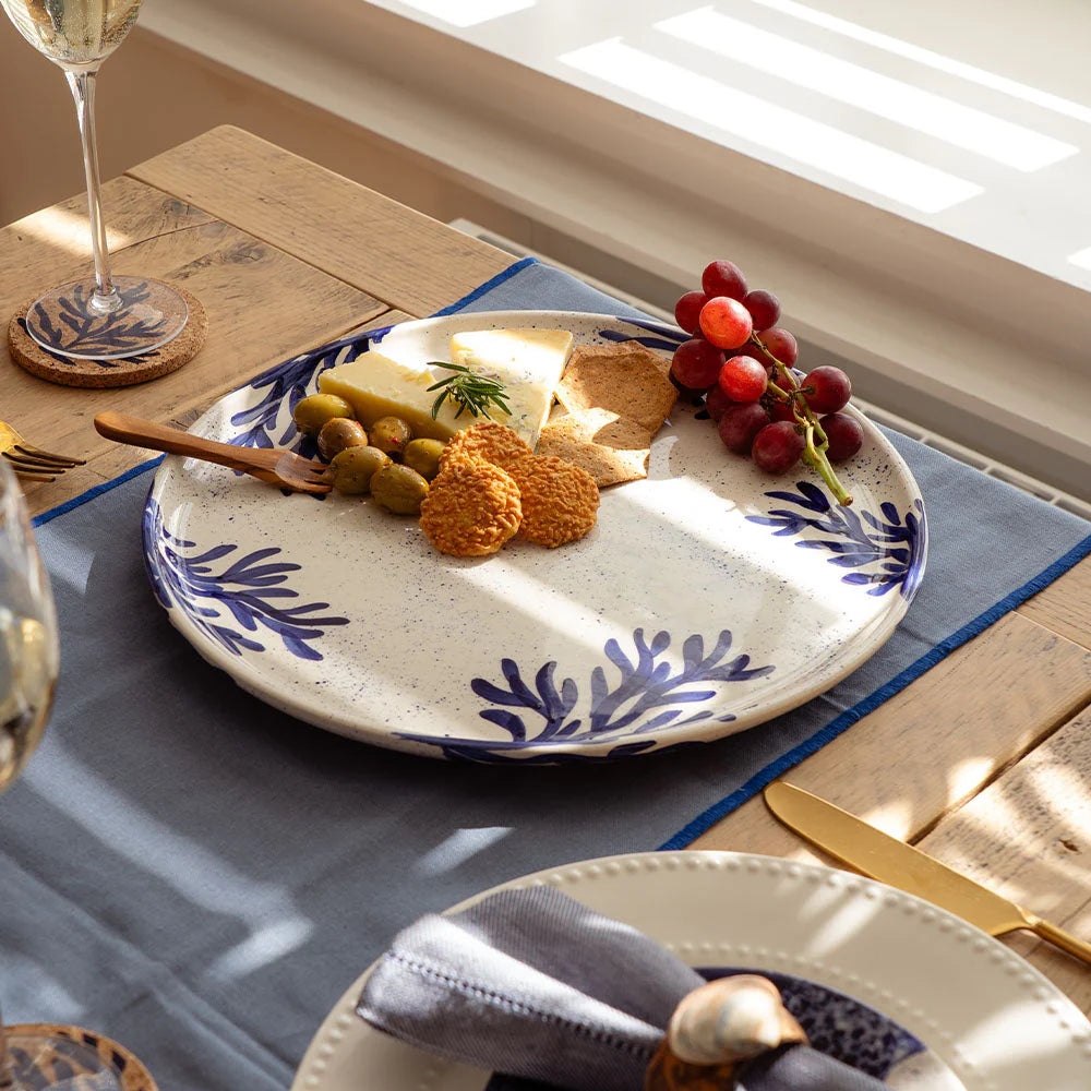 Large Coral ceramic plate