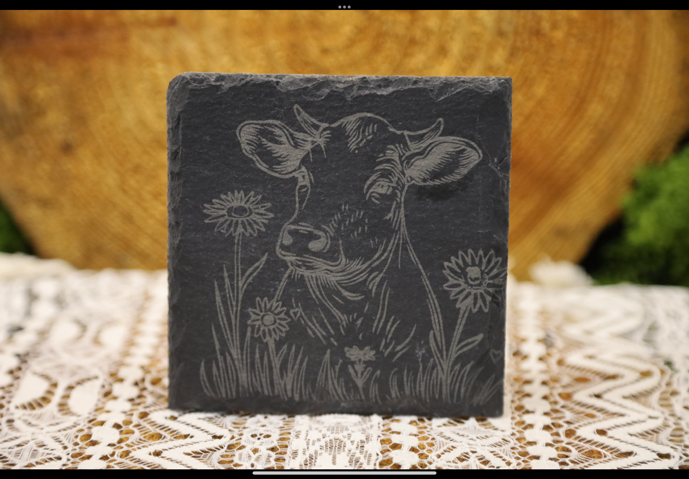 Cow Slate Coaster