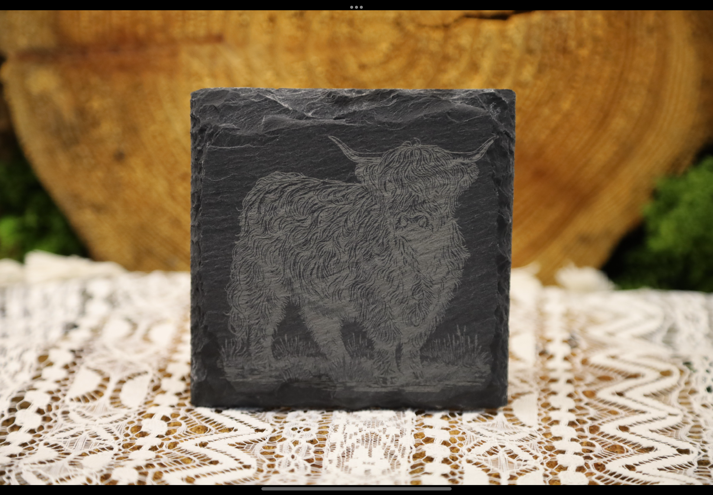 Highland Cow Slate Coaster