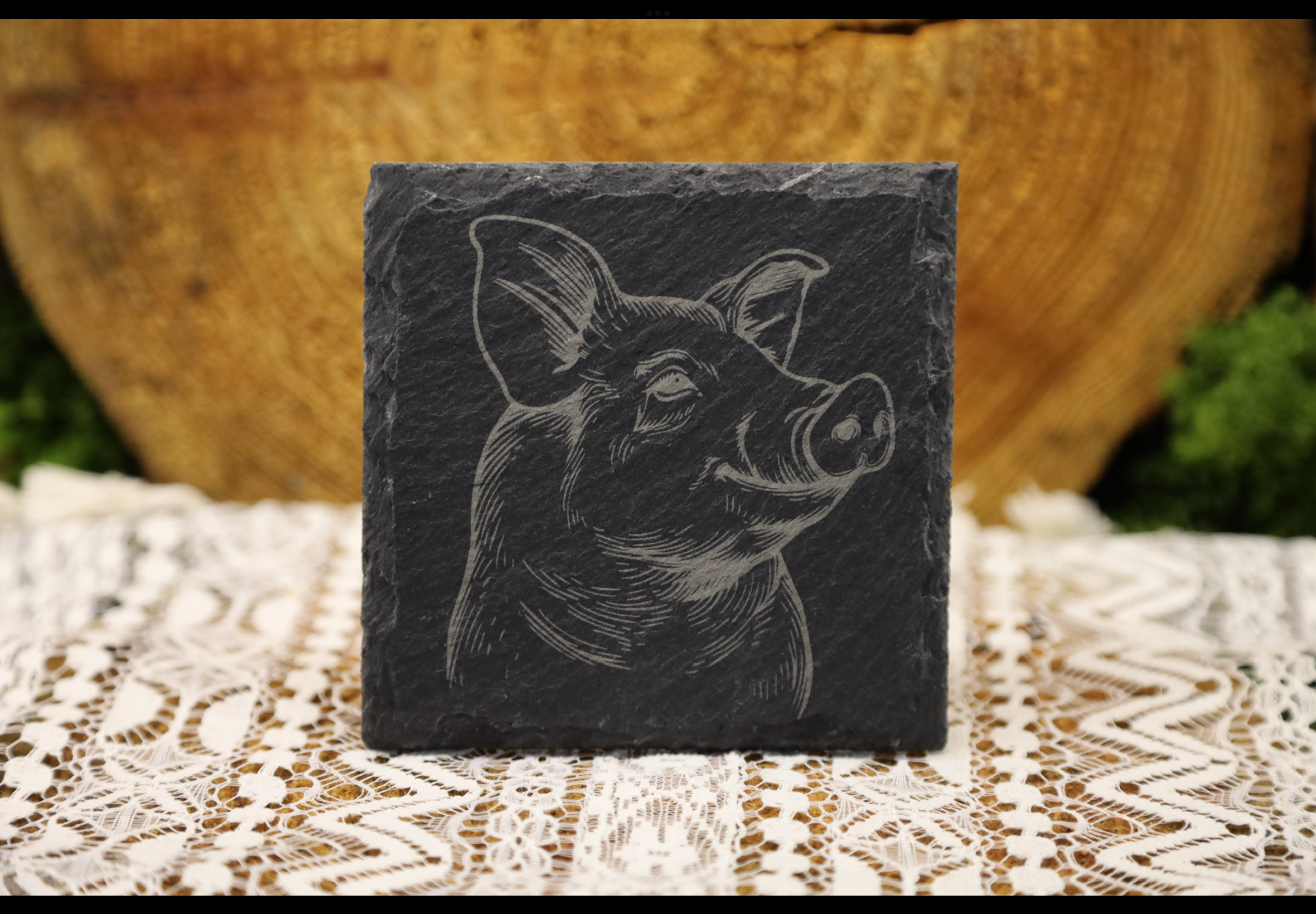 Pig Slate Coaster