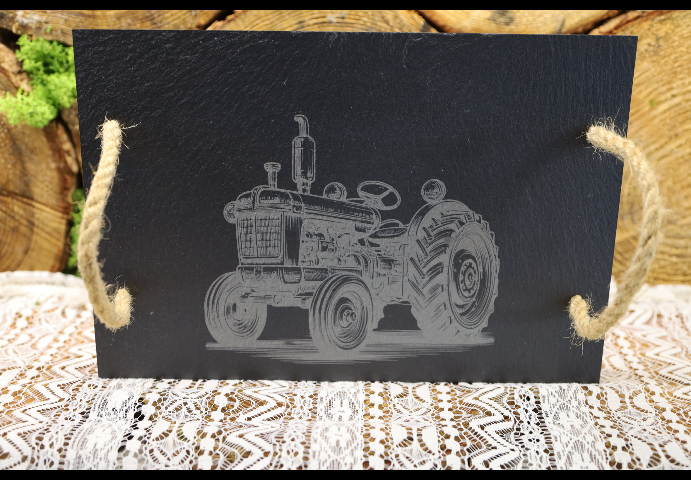 Vintage Tractor Slate Cheeseboard