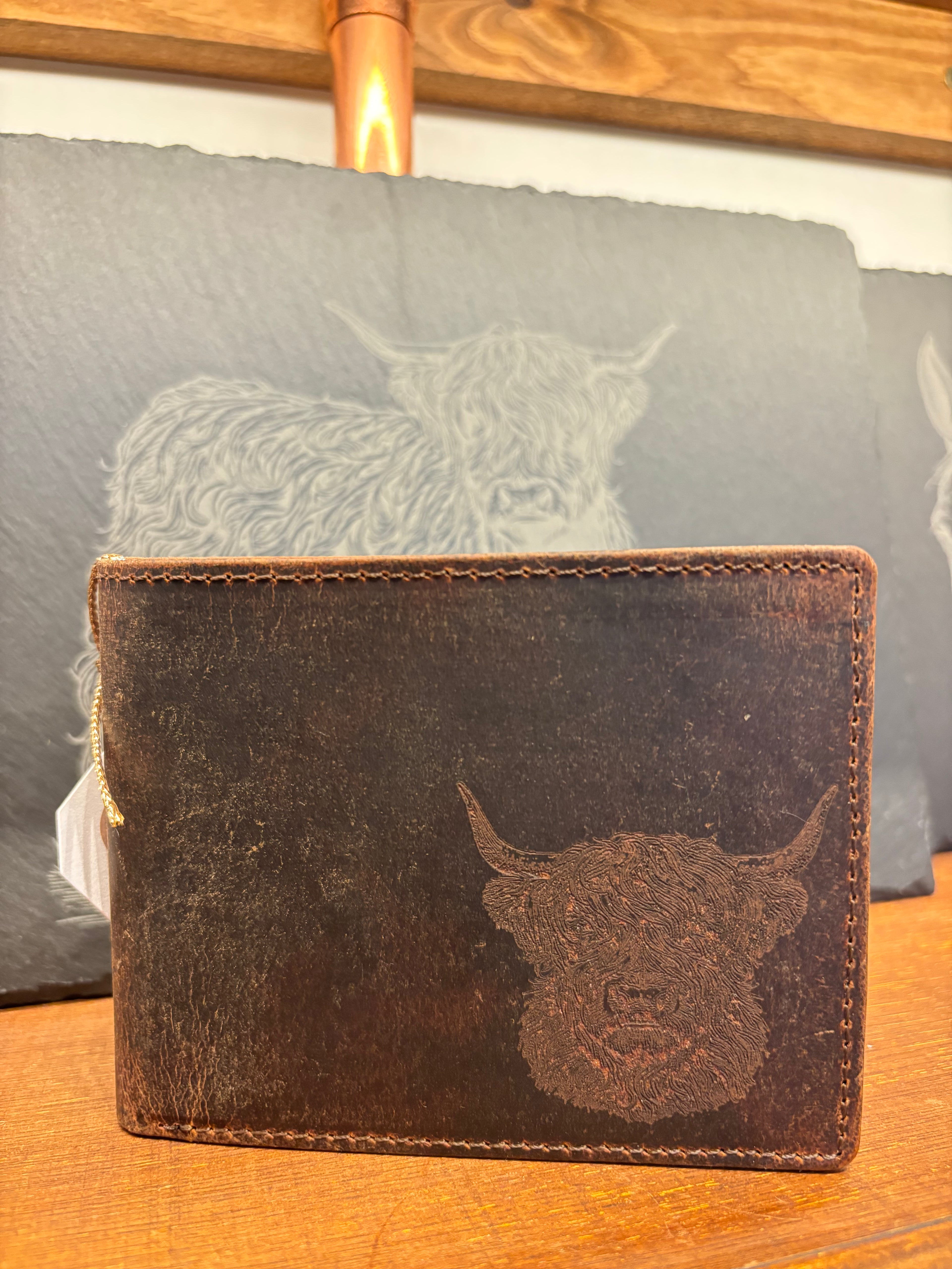 Leather Wallet- Highland Cow