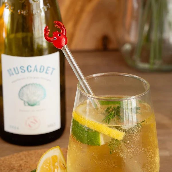 Crab Glass Drinks Stirrer